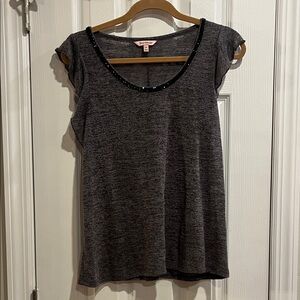 Juicy Couture Gray Top with Black Beaded Neckline